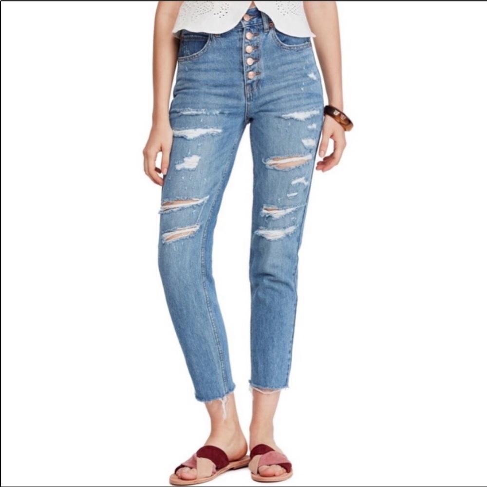 Free People Blossom Rigid High Rise Jeans